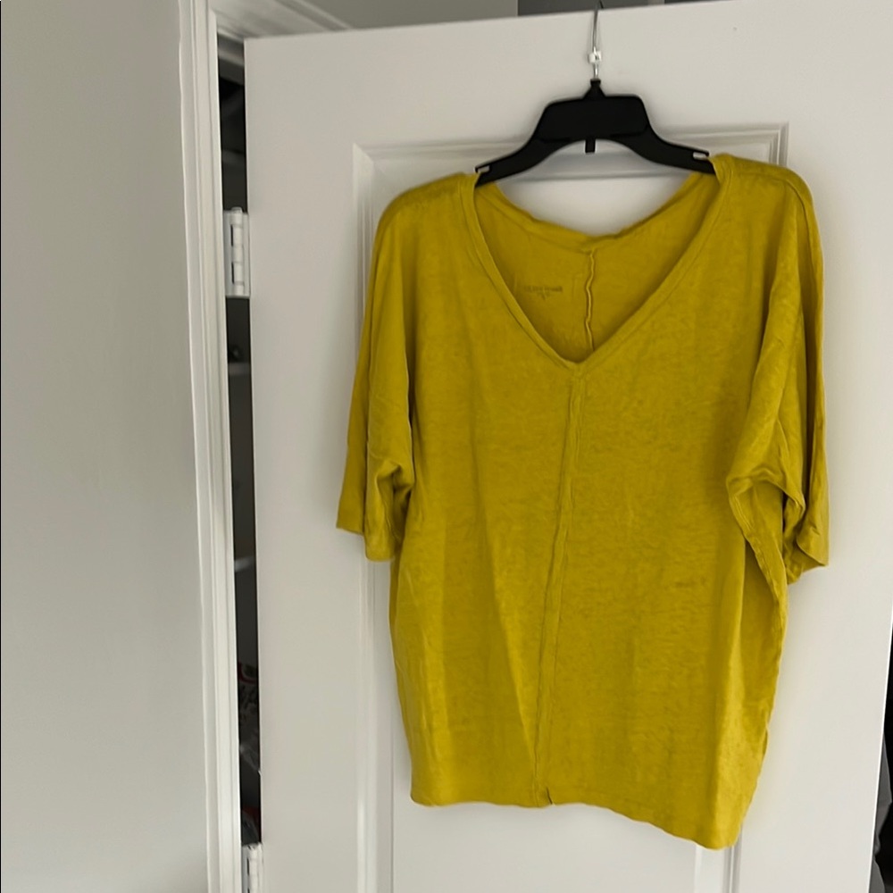 Eileen Fisher Yellow V-Neck Women's Top